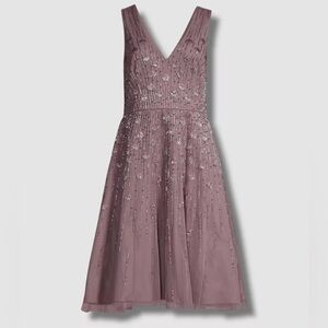 NWT AIDAN MATTOX Women’s Purple Sleeveless Knee Length Cocktail Dress sz 2